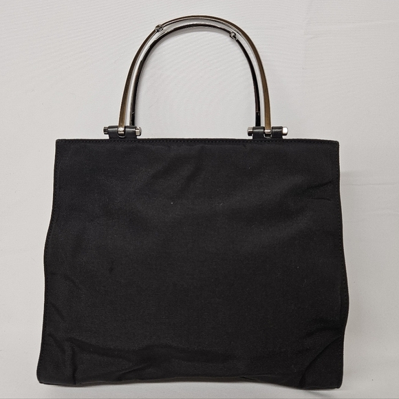 Gucci Mini Tote Bag In Black Nylon And Leather With Silver Handles - Picture 4 of 16